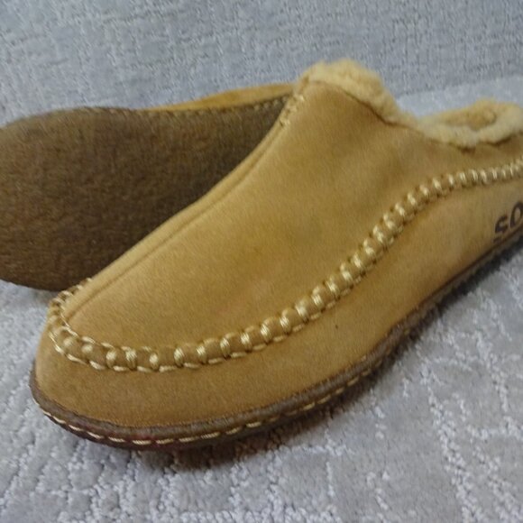 Sorel Falcon Ridge II Mens Size 8 Chestnut Brown Suede Faux Fur Lining Slippers - Picture 11 of 11
